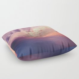 Suset purple water surface Floor Pillow