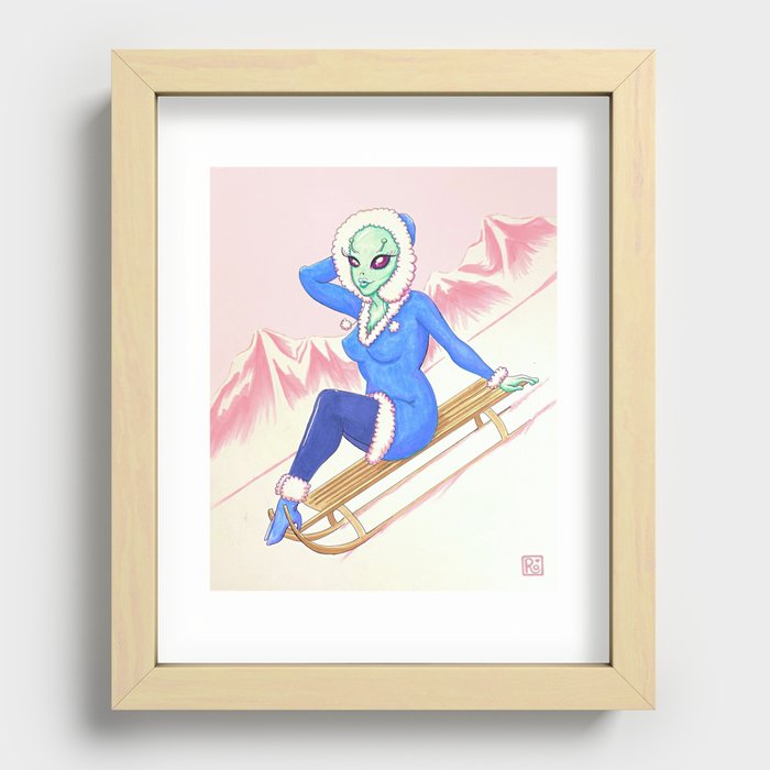 Alien Ice Queen  Recessed Framed Print