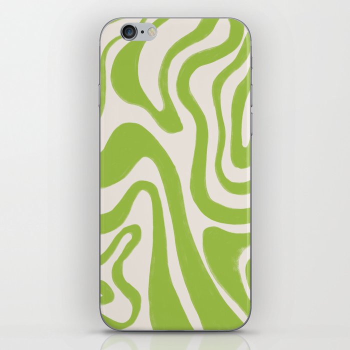 Macaw Green Liquid Swirl Lines iPhone Skin