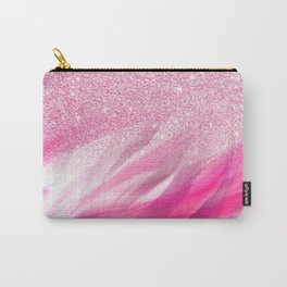 Watercolor pink white brushstrokes glitter gradient Carry-All Pouch
