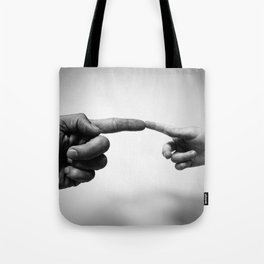 Father and Child Photographic Motif Tote Bag