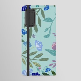 Floral Botanical Pattern Art Printable Blue Purple Green 300 DPI  Android Wallet Case