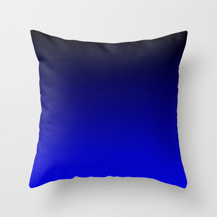 Black and Cobalt Gradient Throw Pillow