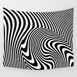 Optical Illusion Op Art Black And White Wall Tapestry