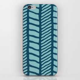 Mid Century Modern Lines - Shades of Blue iPhone Skin