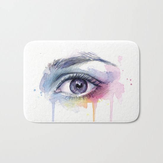 Colorful Eye Dripping Rainbow Bath Mat