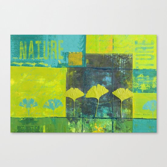 Green nature greenery gingko leaf collge Canvas Print