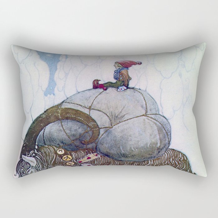 “The Julbock” Christmas Goat by John Bauer Rectangular Pillow