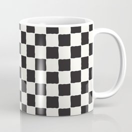 Checkered Black and Natural (small) Coffee Mug