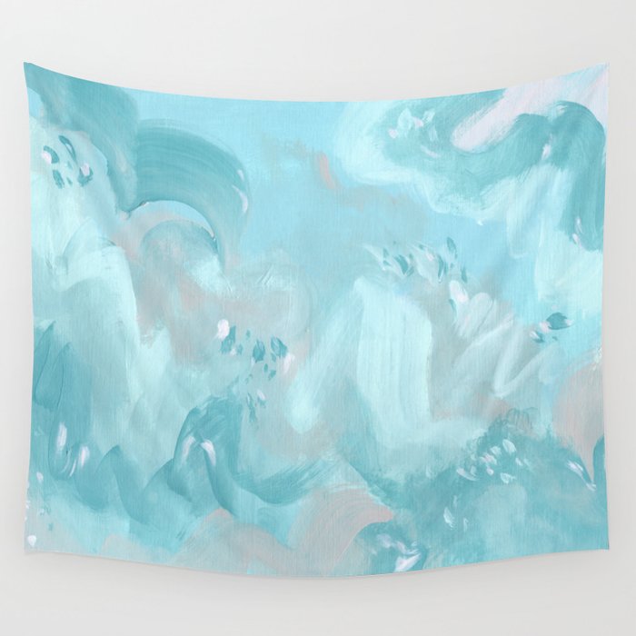 Abstract turquoise carnival Wall Tapestry