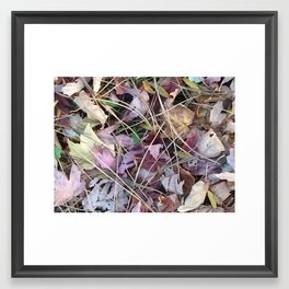 Twilight Scattered Leaves Framed Art Print
