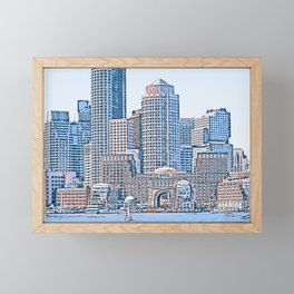 Boston, Panorama Framed Mini Art Print