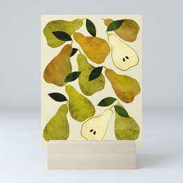 mediterranean pears watercolor Mini Art Print