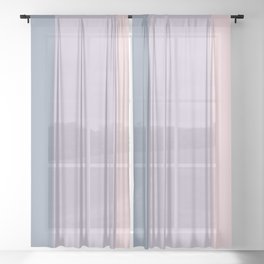  Vertical lines: Pastel Rose colors pattern palette Sheer Curtain