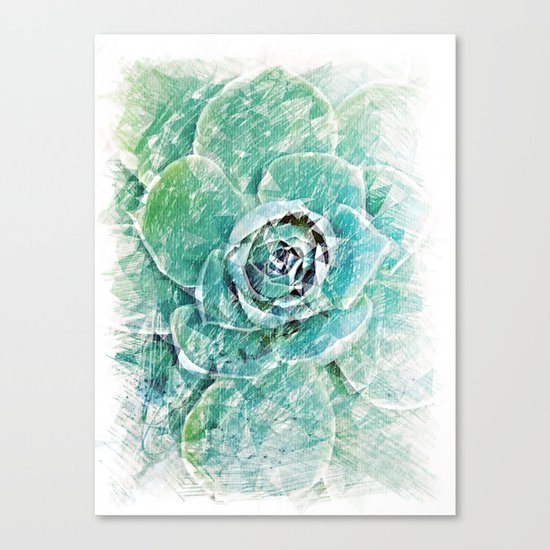 Greenery on Succulent Canvas Print