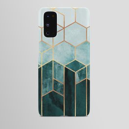 Teal Hexagons Android Case