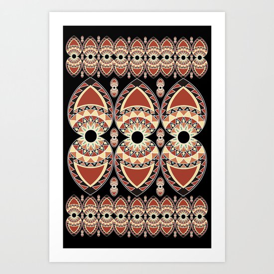 Ethnic petals. Pattern. Art Print