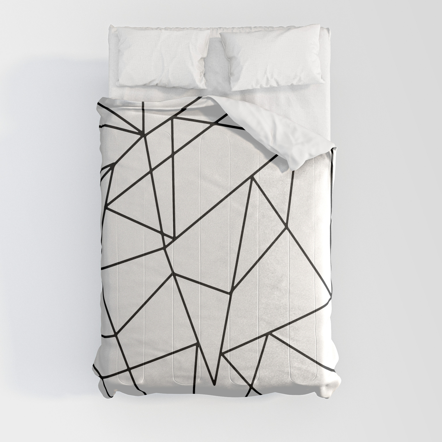Simple Modern Black And White Geometric Pattern Comforters By Blackstrawberry Society6