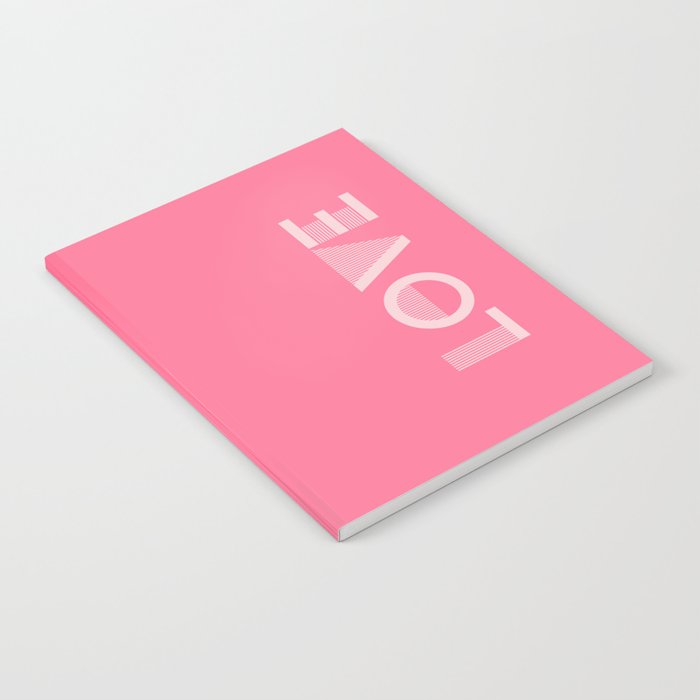 LOVE Bubble Gum pink solid color minimalist  modern abstract illustration  Notebook
