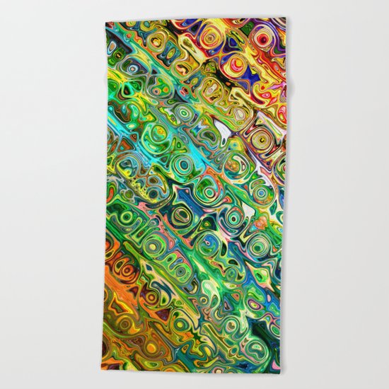 Colorful Glass Abstract Beach Towel
