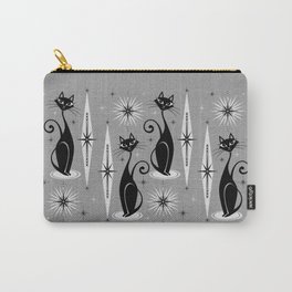 Mid Century Meow Atomic Cats on Cool Gray ©studioxtine Carry-All Pouch