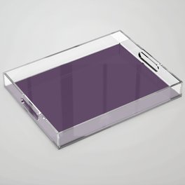 English Violet Purple Solid Color Popular Hues Patternless Shades of Purple Collection - Hex #563C5C Acrylic Tray