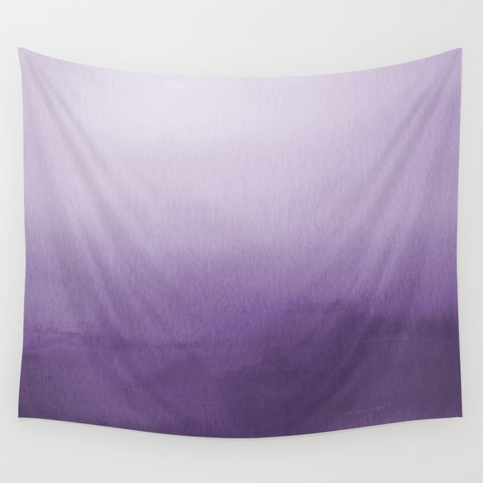 Inspired by Pantone Chive Blossom Purple 18-3634 Watercolor Abstract Art Wall Tapestry