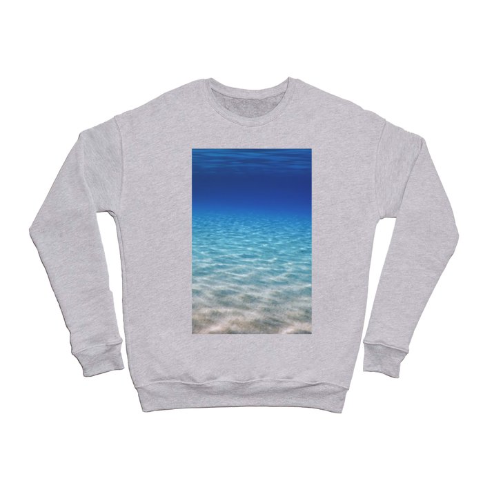 Underwater Blue Ocean, Sandy sea bottom Underwater background Crewneck Sweatshirt