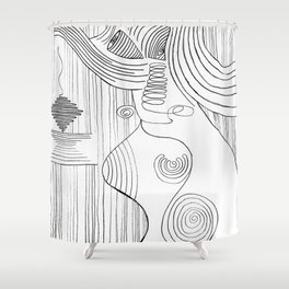 Abstract Line Lady Shower Curtain