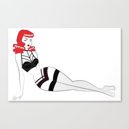 Redhead with lingerie Canvas Print