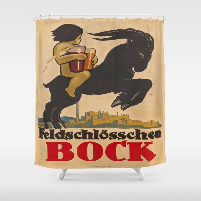 Vintage poster - Feldschlosschen Bock Shower Curtain
