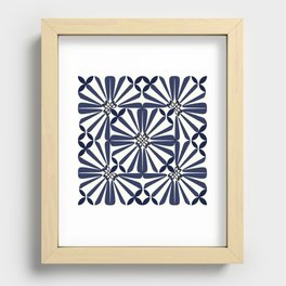 Blue And White - Tile Pattern - Fresh Mood #decor #society6 #buyart Recessed Framed Print