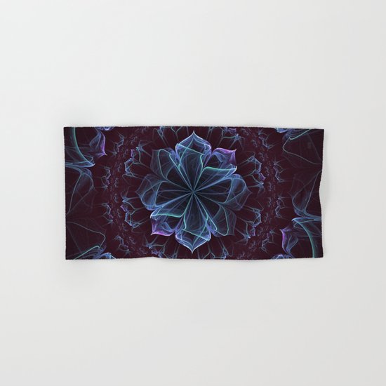Ornate Blossom in Cool Blues Hand & Bath Towel