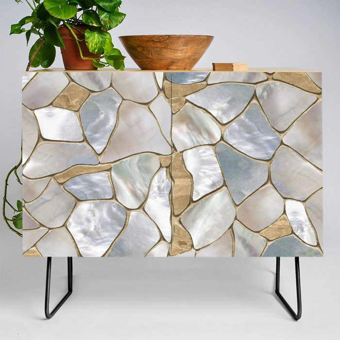Mother of discount pearl credenza