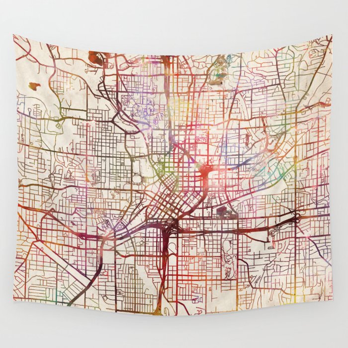 Atlanta Wall Tapestry by MapMapMaps.Watercolors  Society6