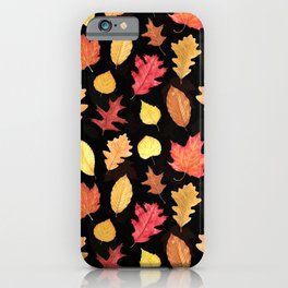 Autumn Leaves - black iPhone Case