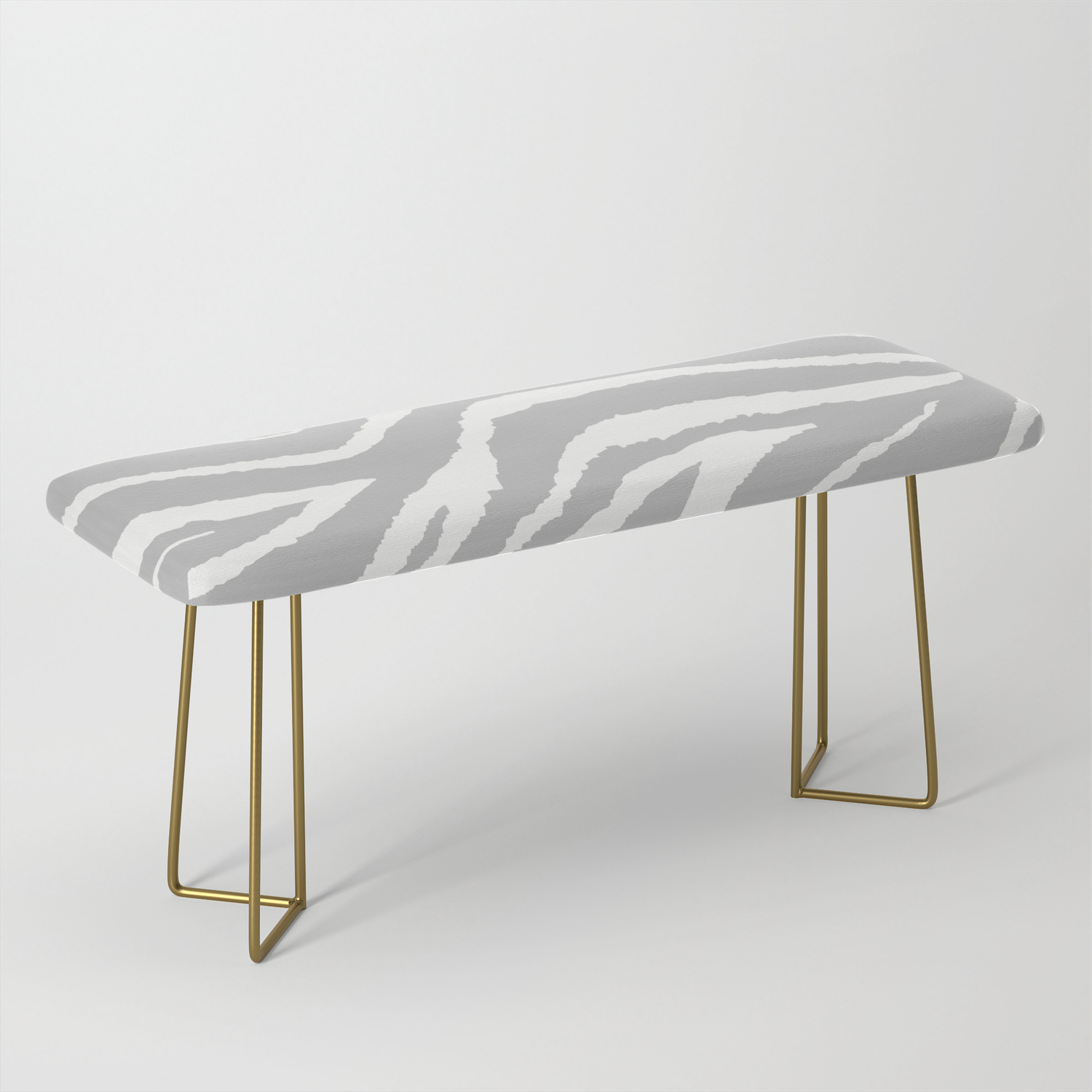 Zebra 2 Gray And White Animal Print Bench By Saundramyles Society6