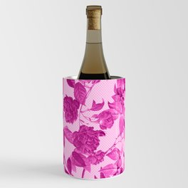 Pink Roses With Leaves Pattern Wine Chiller