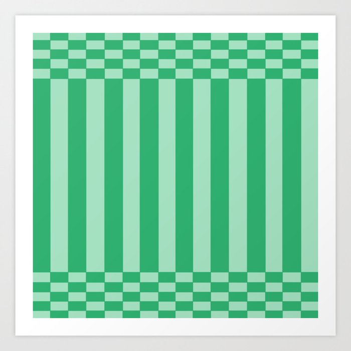 Bauhaus Series: Bright Green Stripe  Art Print