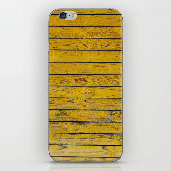 Vintage beach wood background - Old weathered wooden plank painted in blue color iPhone Skin