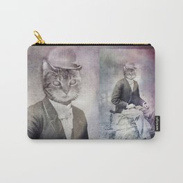 Feline Gentleman Carry-All Pouch | Retro, Bowlhat, Edwardian, Kitty, Cat, Collage, Digital, Victorian, Feline, Cats 