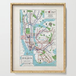 New York City Transit Map Serving Tray
