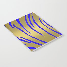 Gold Tiger Stripes Blue Notebook