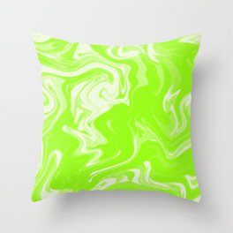Green Wave Grunge Throw Pillow