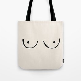 Boobs Tote Bag | Body, Curated, Drawing, People, Blackandwhite, Sketch, Woman, Boobs, Ink Pen, Feminist 