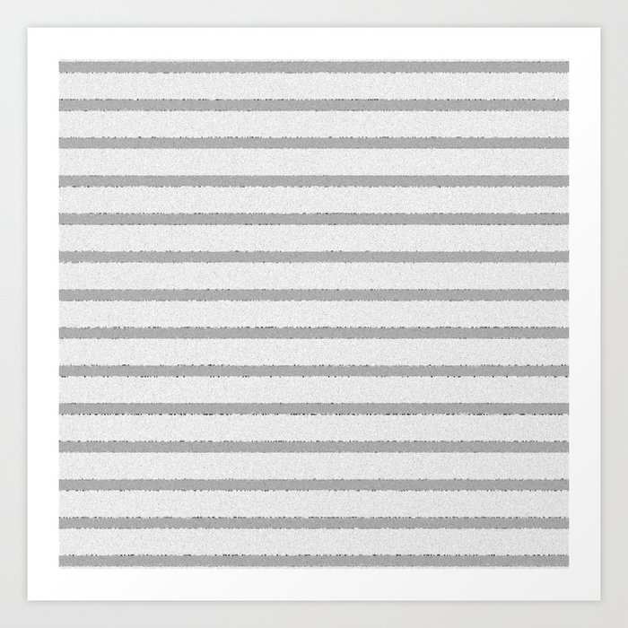 Silver and White Stained Glass Stripes Modern Collection Art Print