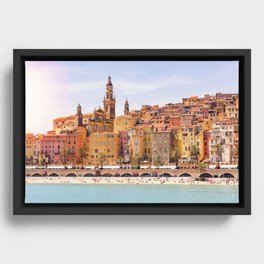 Old village of Menton French Riviera in summer Framed Canvas