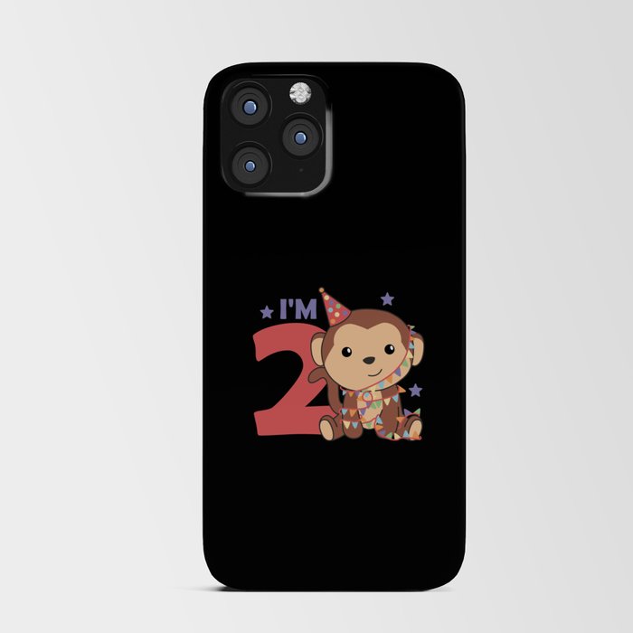 Second Birthday Monkey For Kids 2 Years Old iPhone Card Case