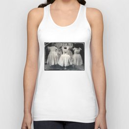 Vintage girls dresses art print Unisex Tank Top