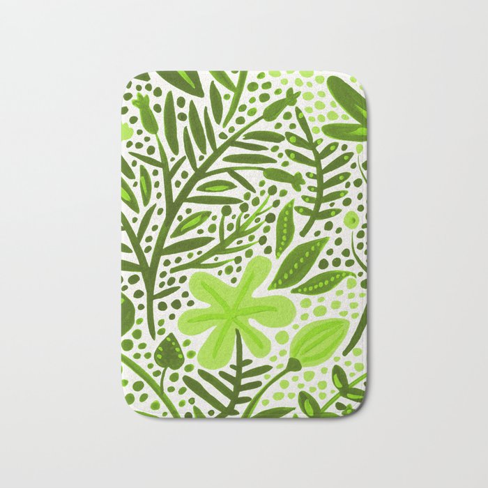 Garden Lime Green Palette Bath Mat By Catcoq Society6